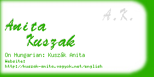 anita kuszak business card