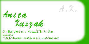 anita kuszak business card